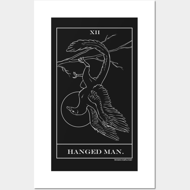 Hanged Man dinosaur archeopteryx tarot Wall Art by Interfector